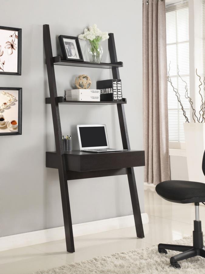 Colella 2-Shelf Writing Ladder Desk Cappuccino