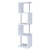 Baxter 4-Shelf Bookcase White And Chrome