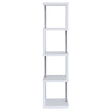 Baxter 4-Shelf Bookcase White And Chrome