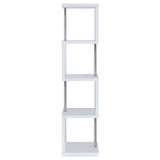 Baxter 4-Shelf Bookcase White And Chrome