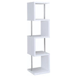 Baxter 4-Shelf Bookcase White And Chrome