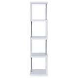 Baxter 4-Shelf Bookcase White And Chrome