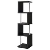 Baxter 4-Shelf Bookcase Black And Chrome