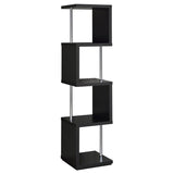 Baxter 4-Shelf Bookcase Black And Chrome