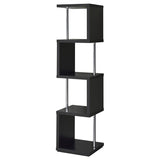 Baxter 4-Shelf Bookcase Black And Chrome