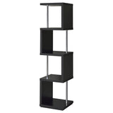 Baxter 4-Shelf Bookcase Black And Chrome