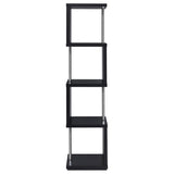 Baxter 4-Shelf Bookcase Black And Chrome