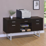 Lawtey 5-Drawer Credenza With Adjustable Shelf Cappuccino