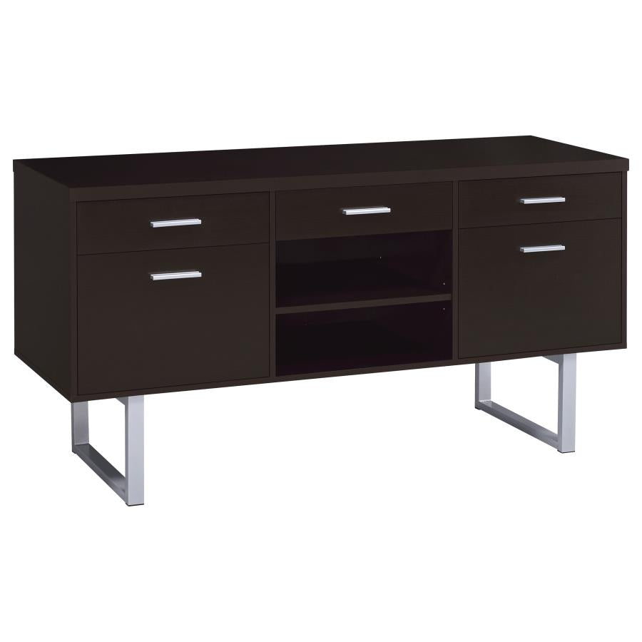 Lawtey 5-Drawer Credenza With Adjustable Shelf Cappuccino