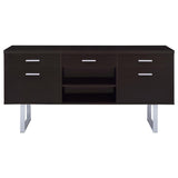 Lawtey 5-Drawer Credenza With Adjustable Shelf Cappuccino