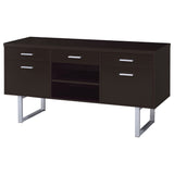 Lawtey 5-Drawer Credenza With Adjustable Shelf Cappuccino