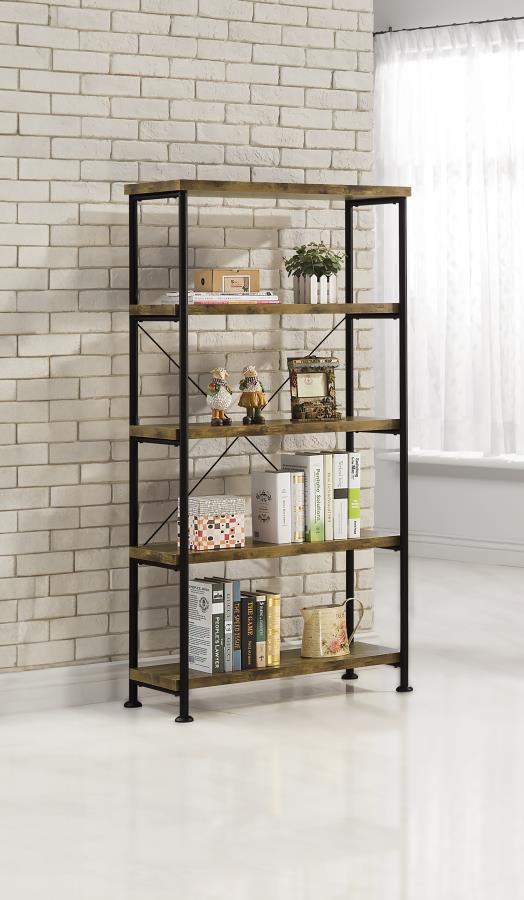 Analiese 4-Shelf Bookcase Antique Nutmeg