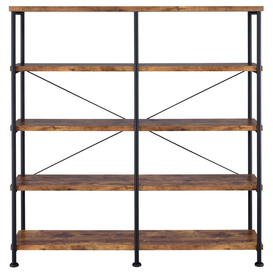 Analiese 4-Shelf Open Bookcase Antique Nutmeg