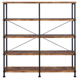 Analiese 4-Shelf Open Bookcase Antique Nutmeg