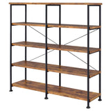 Analiese 4-Shelf Open Bookcase Antique Nutmeg