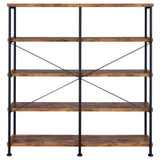 Analiese 4-Shelf Open Bookcase Antique Nutmeg