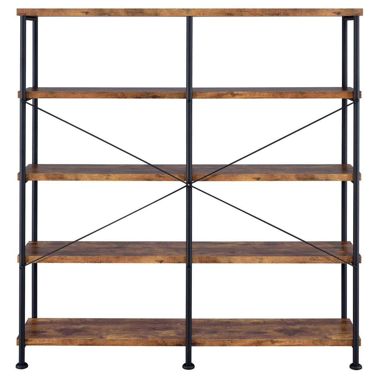 Analiese 4-Shelf Open Bookcase Antique Nutmeg