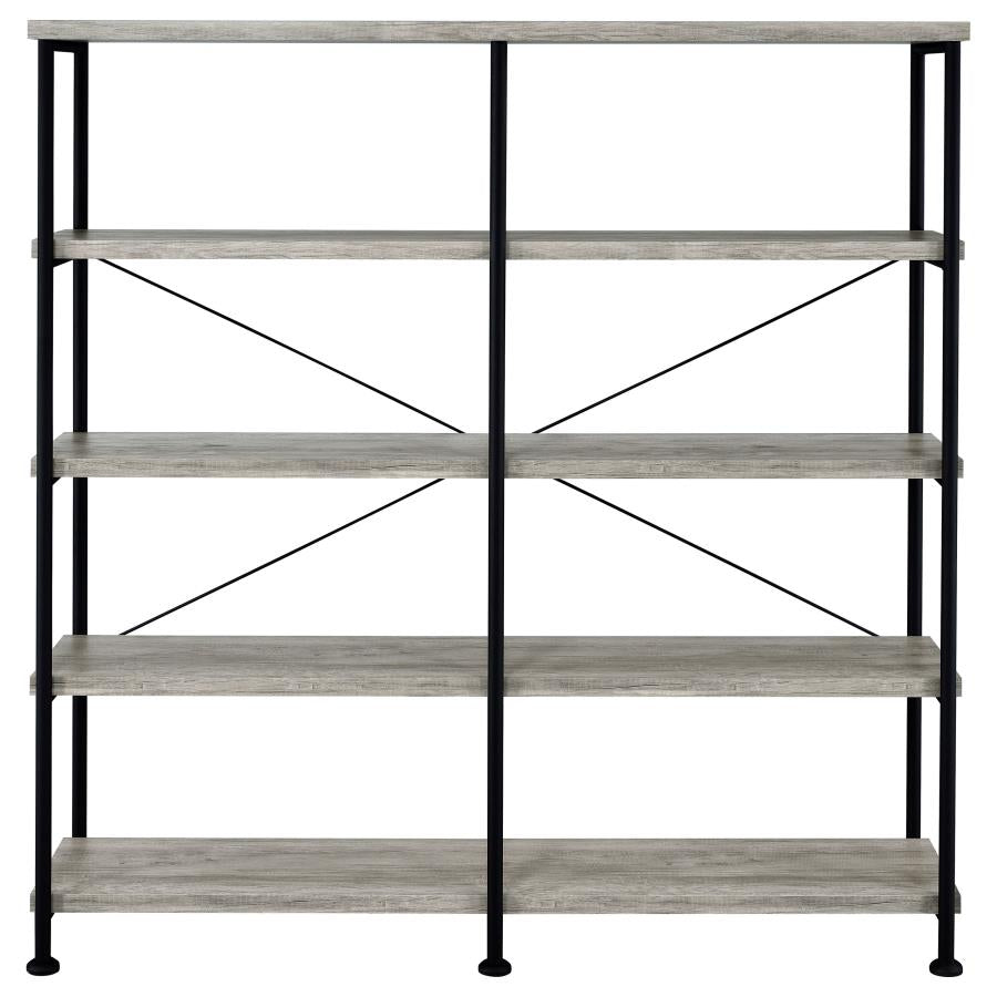 Analiese 4-Shelf Open Bookcase Grey Driftwood