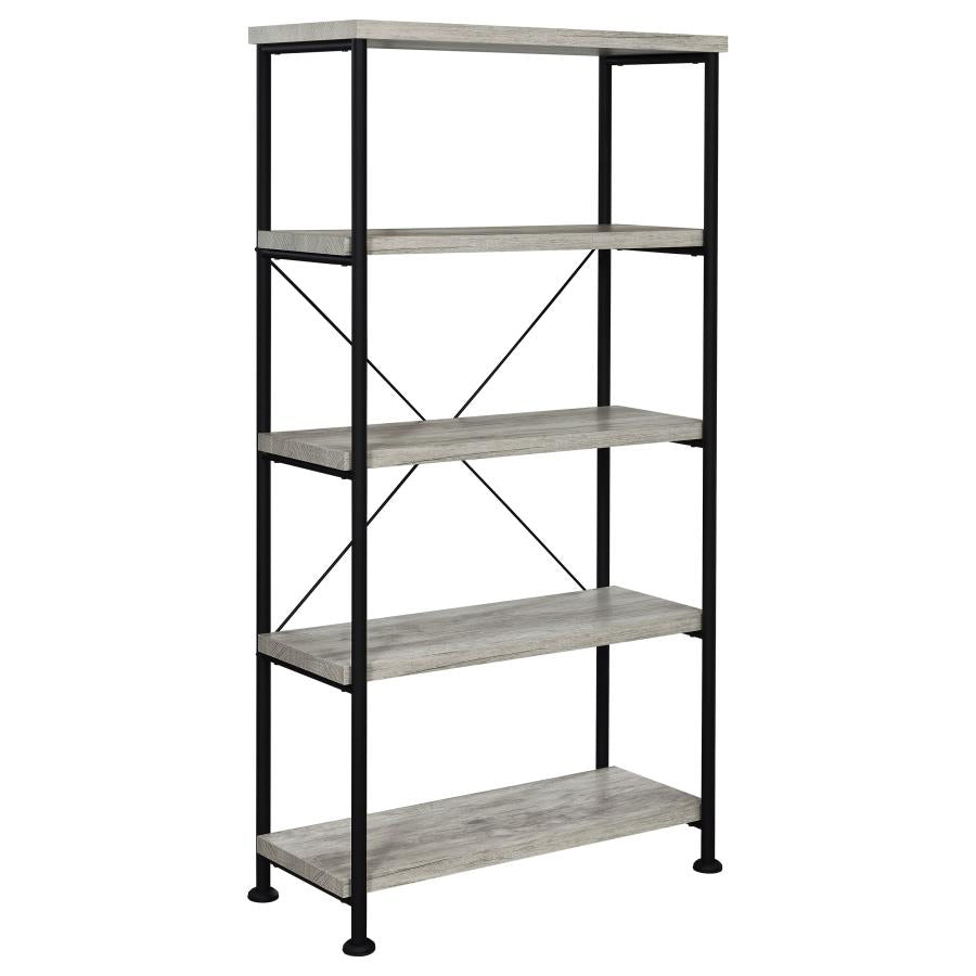 Analiese 4-Shelf Bookcase Grey Driftwood