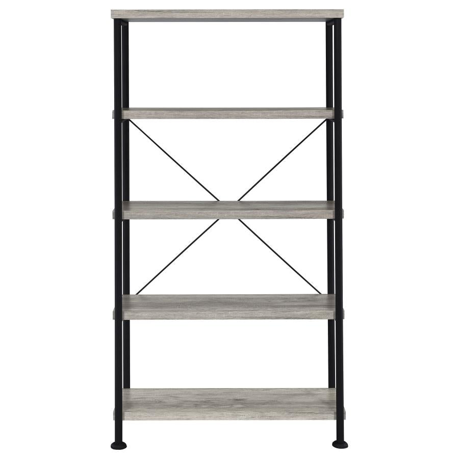 Analiese 4-Shelf Bookcase Grey Driftwood