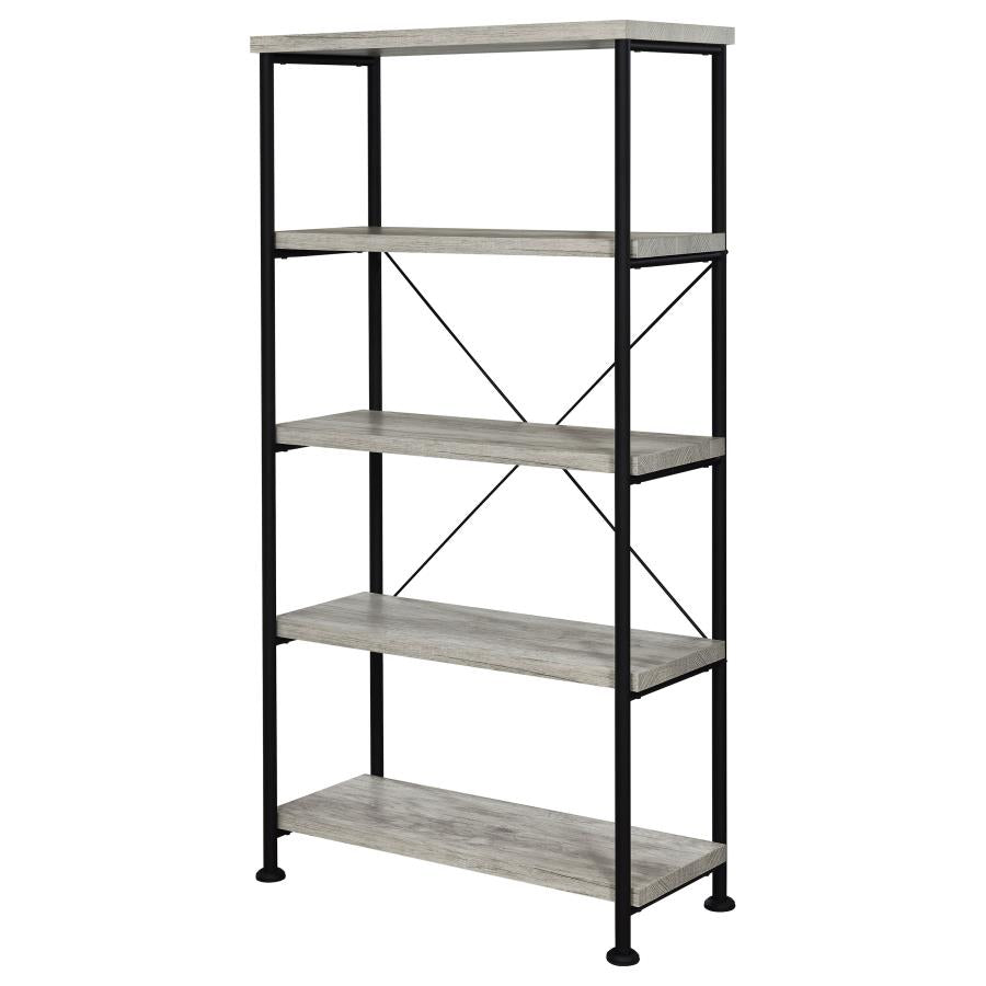 Analiese 4-Shelf Bookcase Grey Driftwood