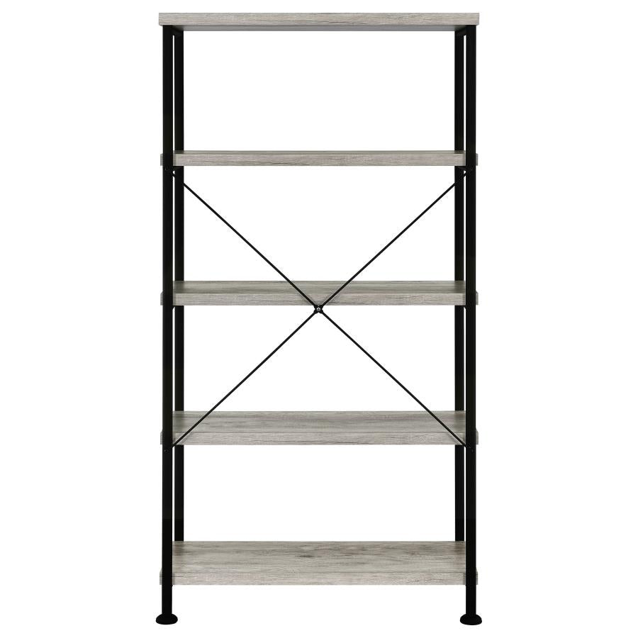 Analiese 4-Shelf Bookcase Grey Driftwood