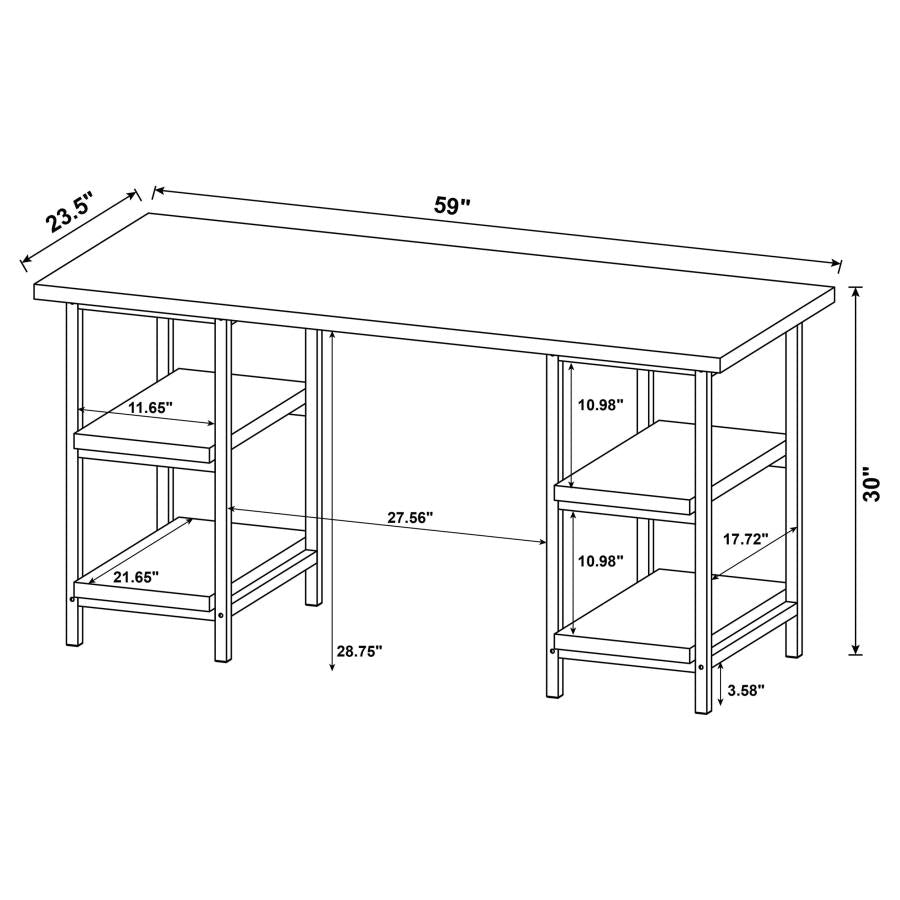 Kemper 4-Shelf Writing Desk Salvaged Cabin