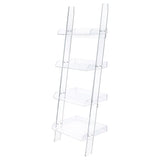 Amaturo 4-Shelf Ladder Bookcase Clear