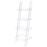 Amaturo 4-Shelf Ladder Bookcase Clear