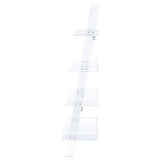 Amaturo 4-Shelf Ladder Bookcase Clear