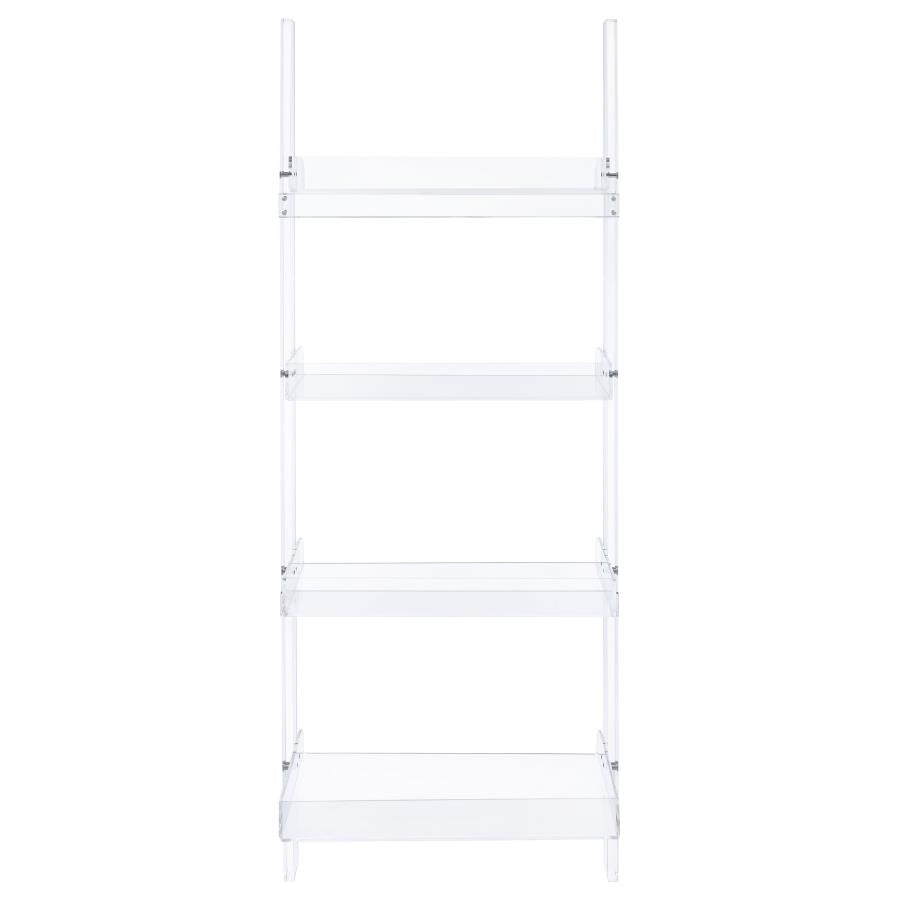 Amaturo 4-Shelf Ladder Bookcase Clear