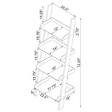 Amaturo 4-Shelf Ladder Bookcase Clear