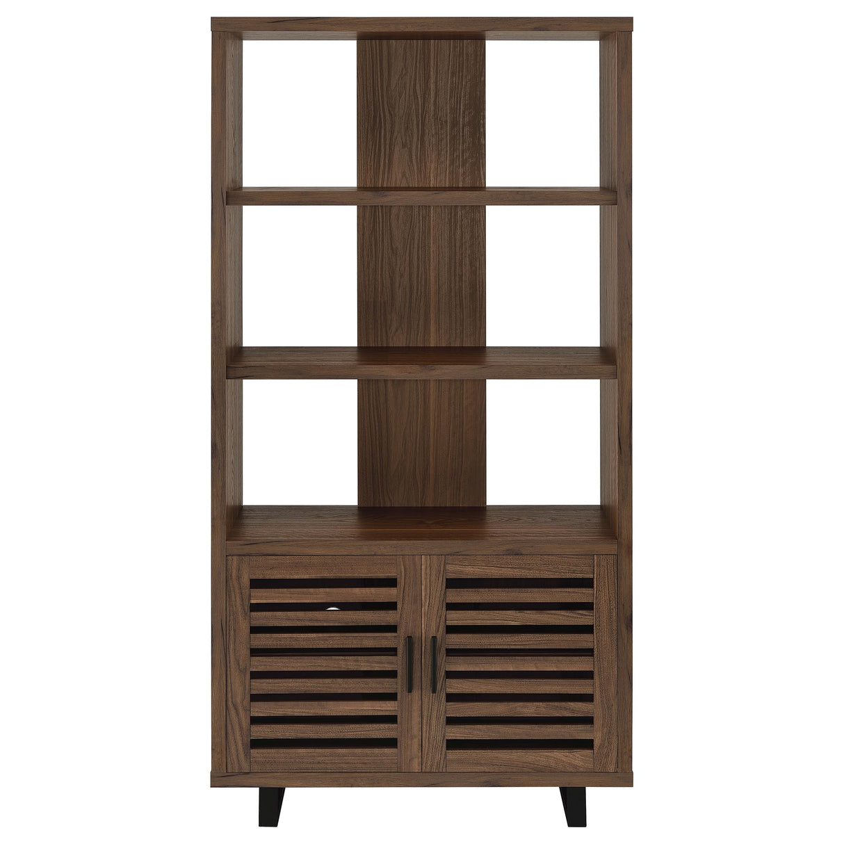 Maddox 71-inch 3-shelf Cabinet Bookcase Walnut