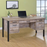 Samson 4-Drawer Office Desk Weathered Oak