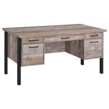 Samson 4-Drawer Office Desk Weathered Oak