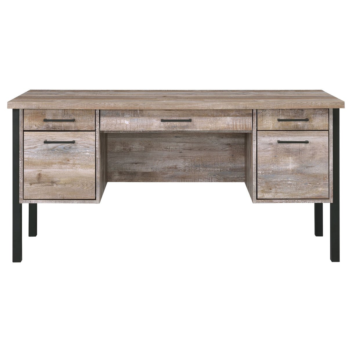 Samson 4-Drawer Office Desk Weathered Oak