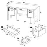 Samson 4-Drawer Office Desk Weathered Oak