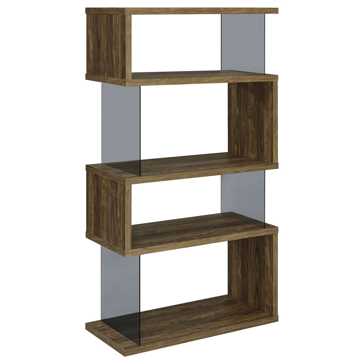 Emelle 4-Shelf Bookcase With Glass Panels