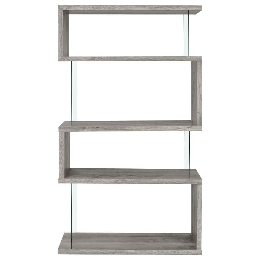 Emelle 4-Shelf Bookcase With Glass Panels