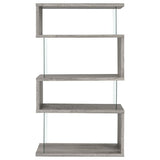 Emelle 4-Shelf Bookcase With Glass Panels