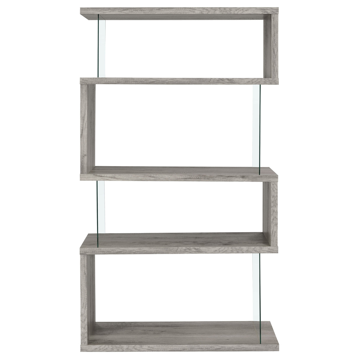 Emelle 4-Shelf Bookcase With Glass Panels