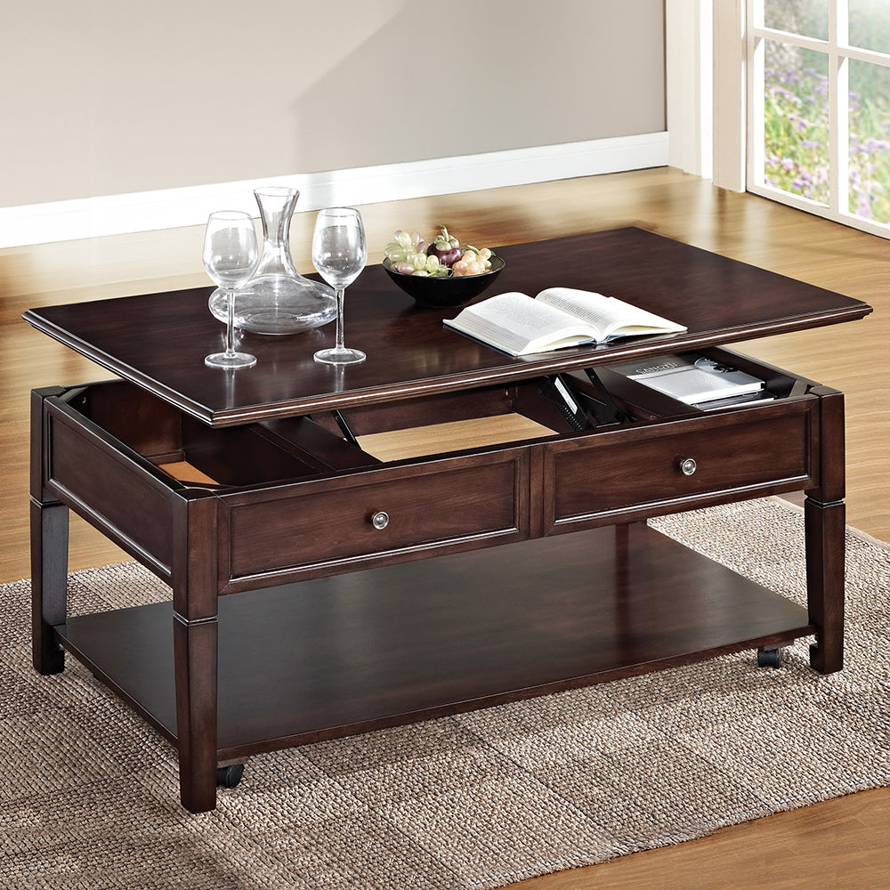 Malachi Walnut Finish Coffee Table