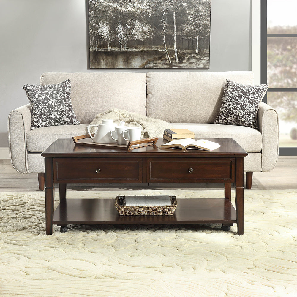 Malachi Walnut Finish Coffee Table