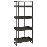 Ember 4-Shelf Bookcase Dark Oak And Sandy Black