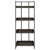 Ember 4-Shelf Bookcase Dark Oak And Sandy Black