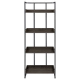 Ember 4-Shelf Bookcase Dark Oak And Sandy Black