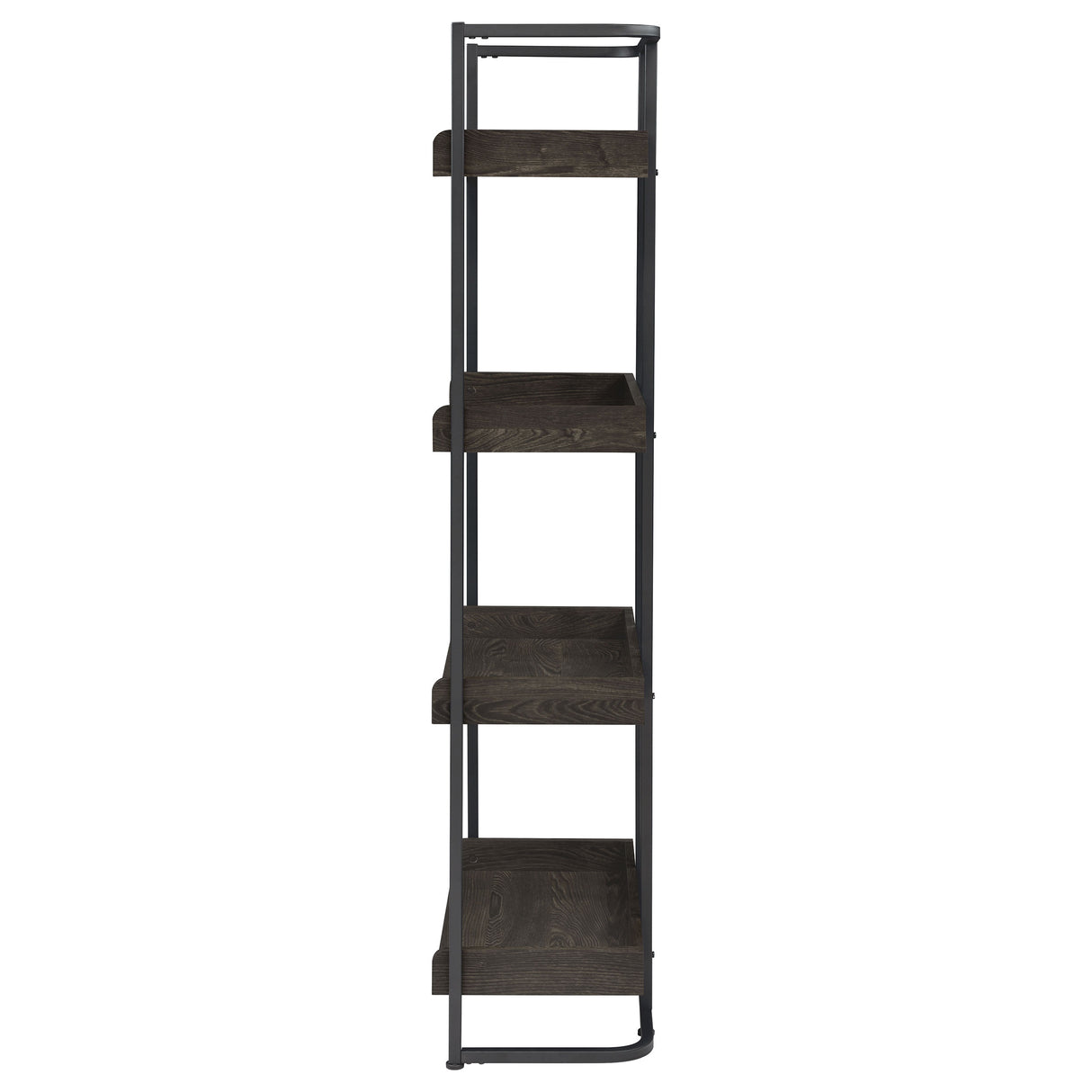 Ember 4-Shelf Bookcase Dark Oak And Sandy Black