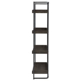 Ember 4-Shelf Bookcase Dark Oak And Sandy Black