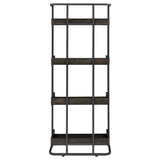 Ember 4-Shelf Bookcase Dark Oak And Sandy Black