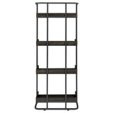 Ember 4-Shelf Bookcase Dark Oak And Sandy Black